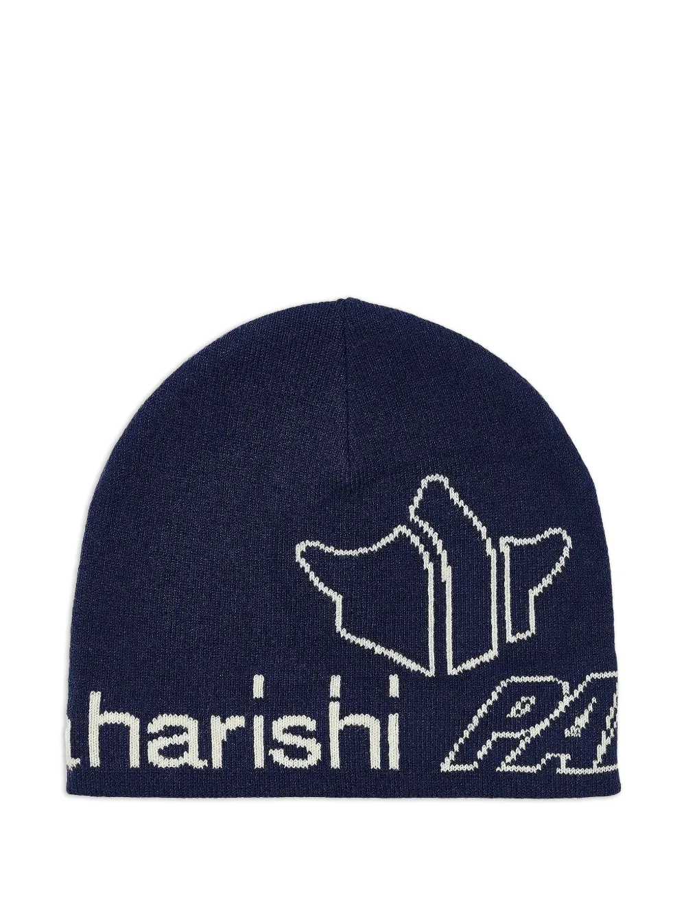 Palace Logo Knit Beanie Hat In Blue