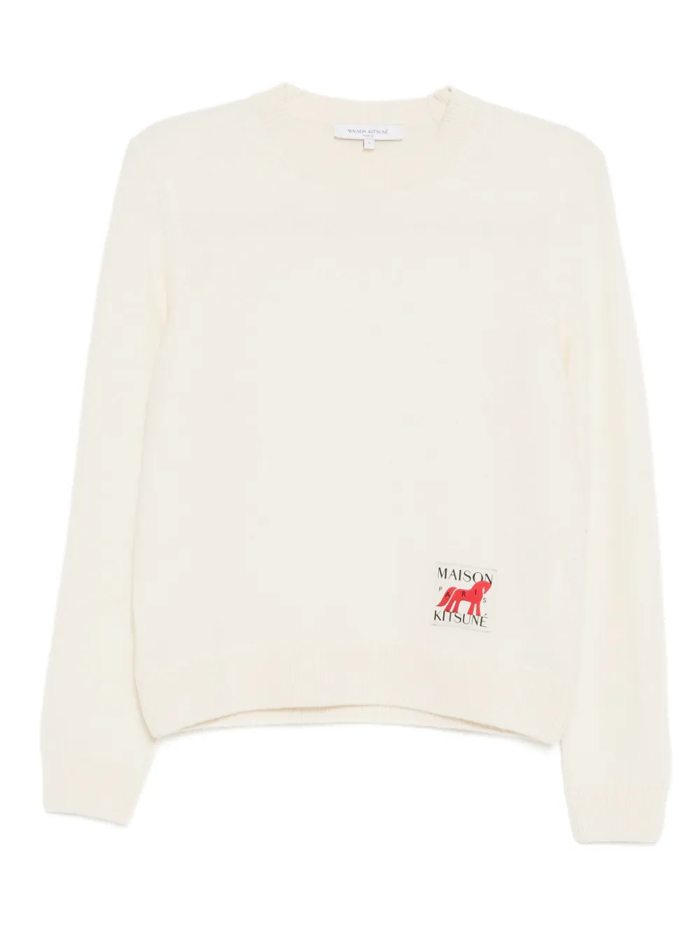 Maison Kitsuné Maglione girocollo con logo - Toni neutri