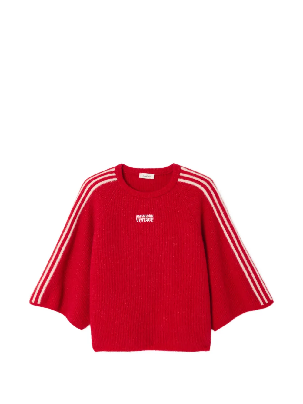 American Vintage Top con maniche a righe - Rosso