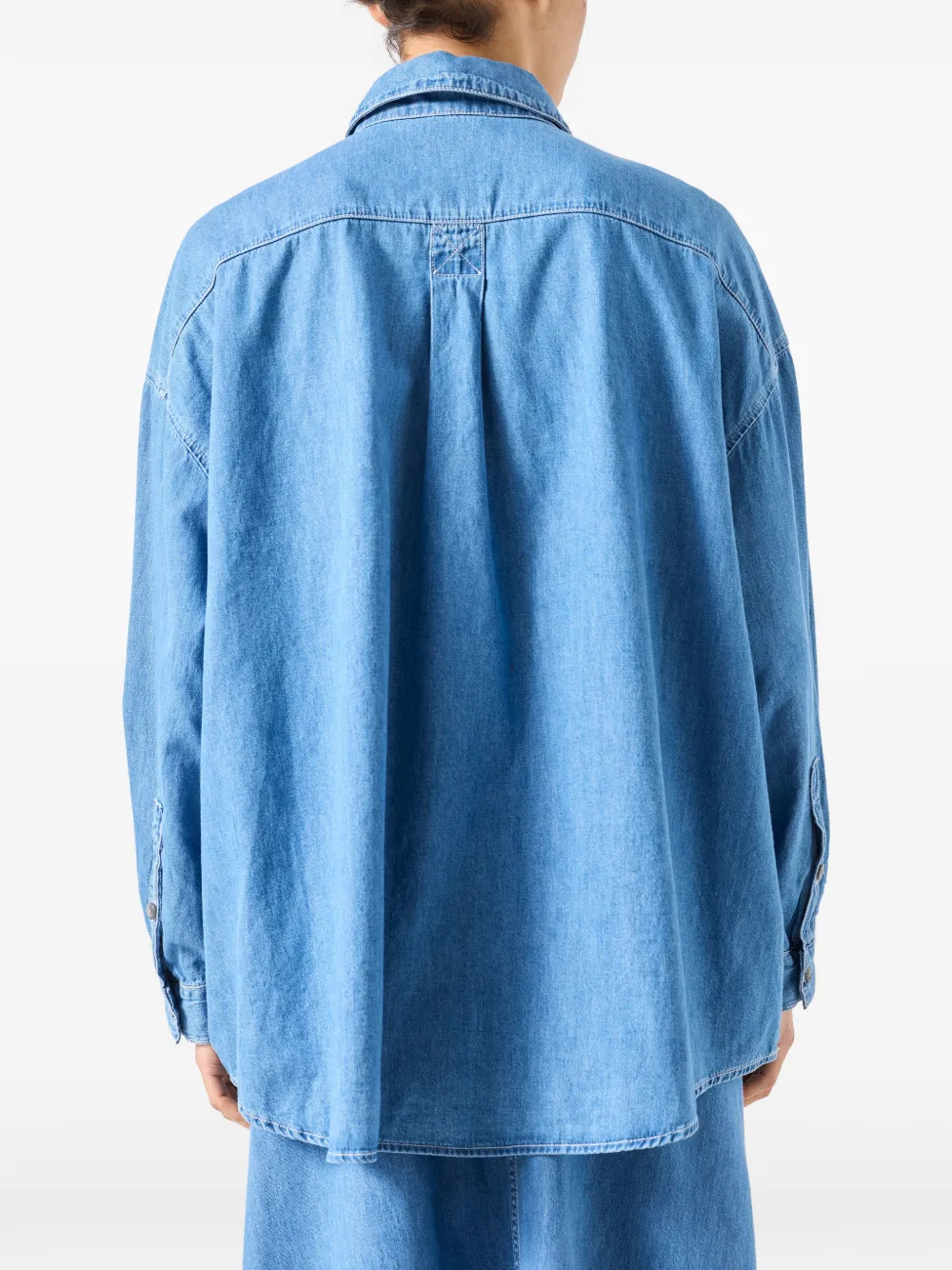 American Vintage Izeway blouse met zak en lange mouwen Blauw