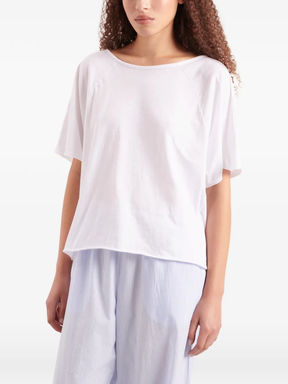 American Vintage Apoly T-shirt met boothals Wit