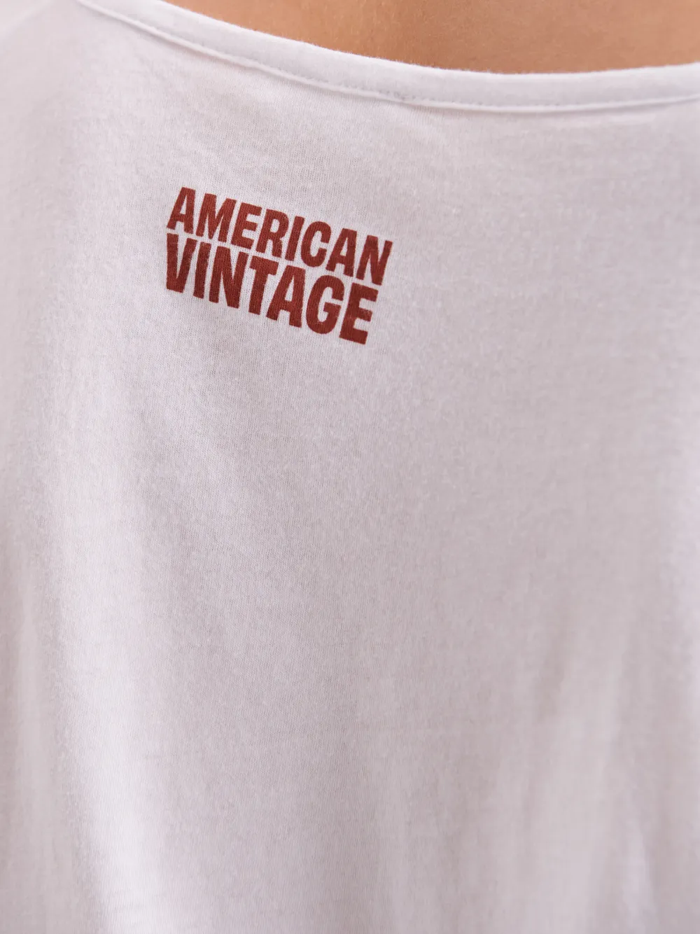 American Vintage Apoly T-shirt met boothals Wit