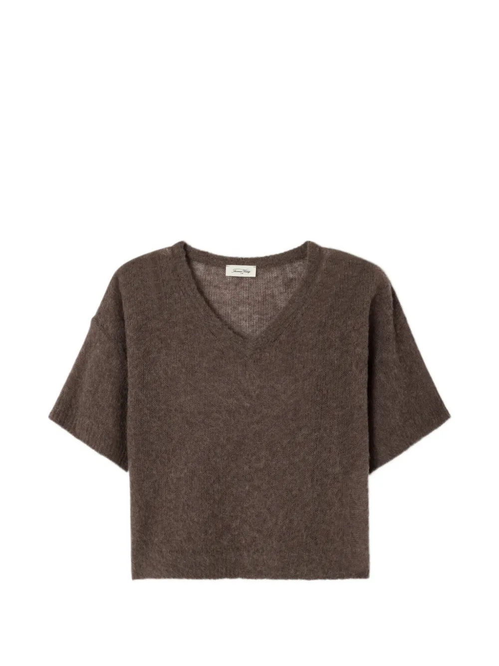 American Vintage Bodyrow T-shirt met V-hals Bruin