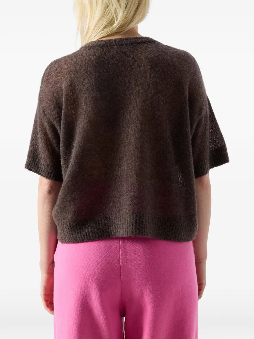 American Vintage Bodyrow T-shirt met V-hals Bruin