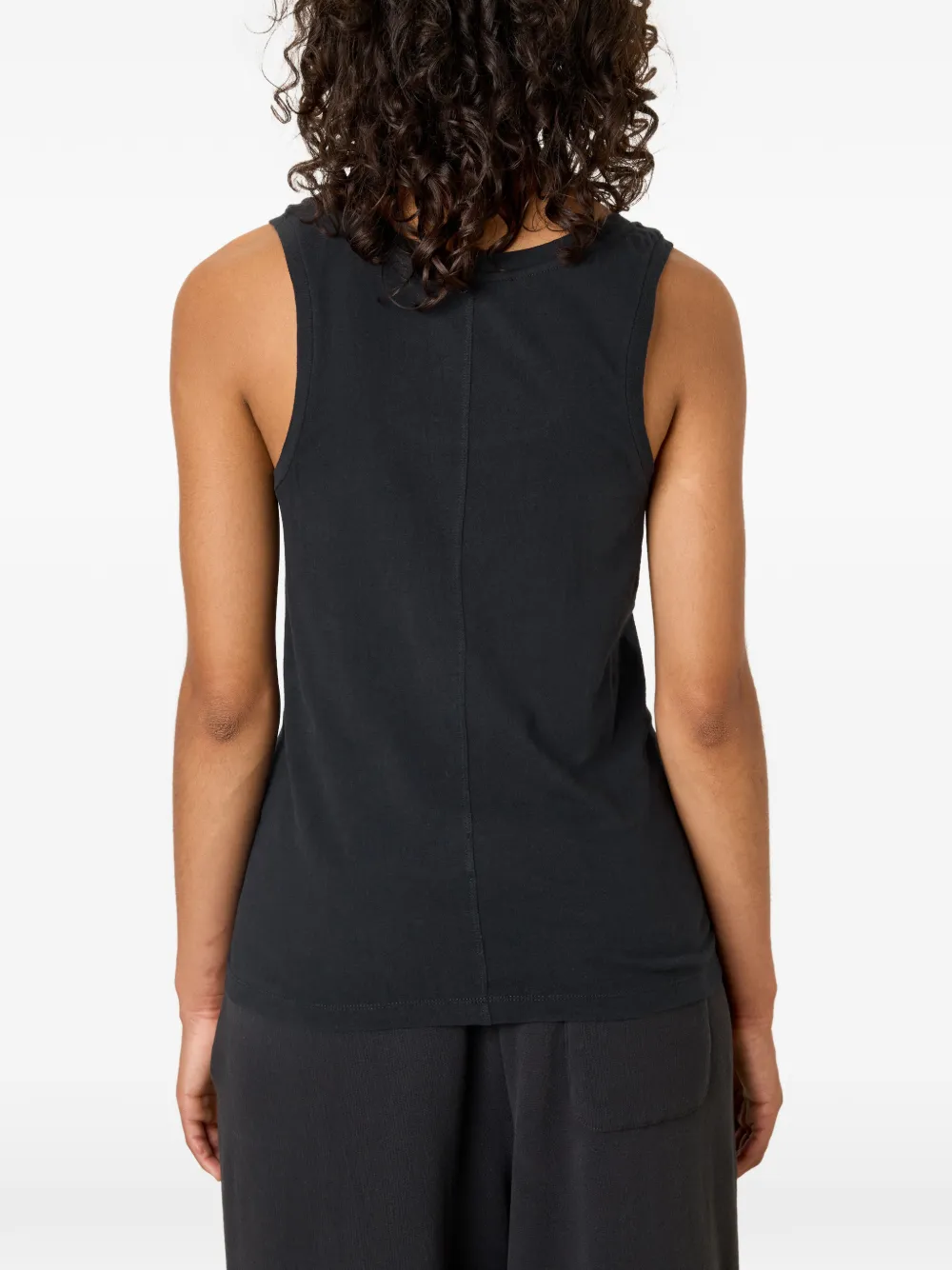 American Vintage Gamipy tanktop met diepe ronde hals Zwart