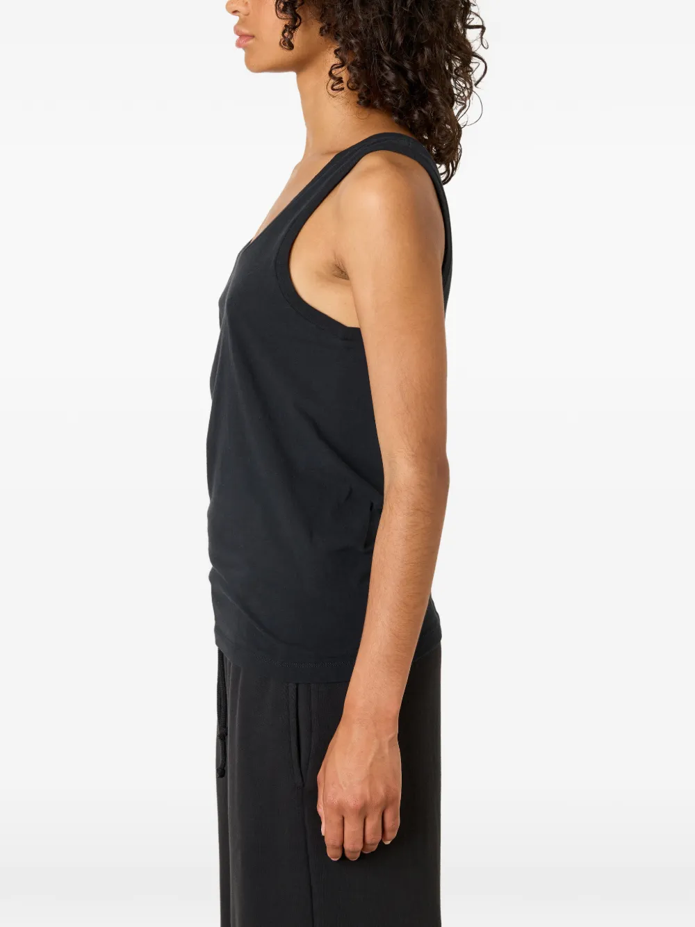 American Vintage Gamipy tanktop met diepe ronde hals Zwart