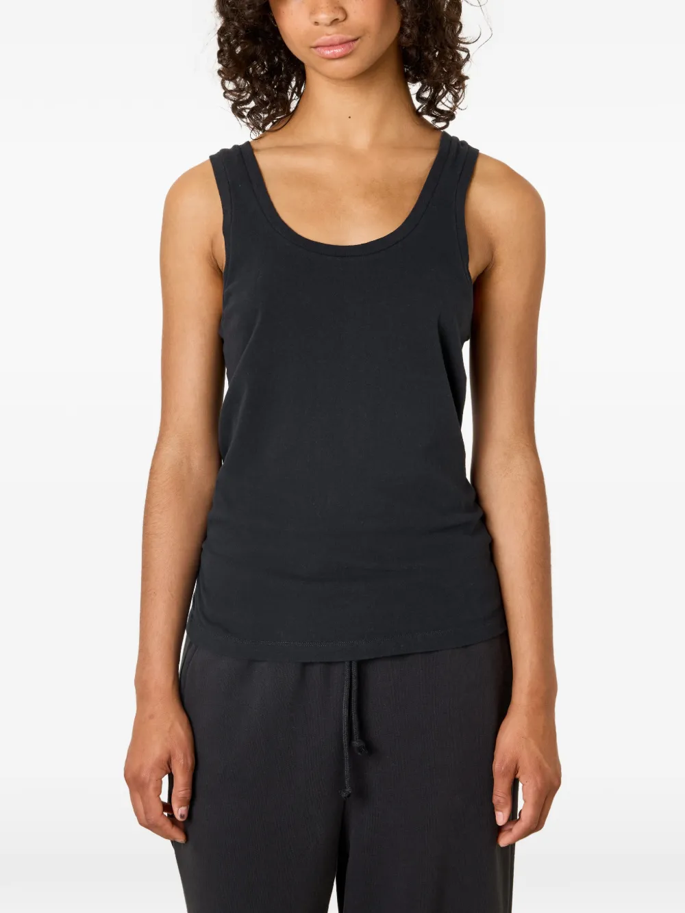 American Vintage Gamipy tanktop met diepe ronde hals Zwart