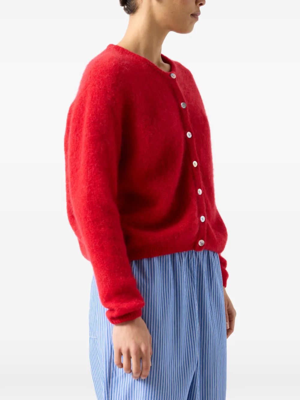 American Vintage Vest met ronde hals en lange mouwen Rood