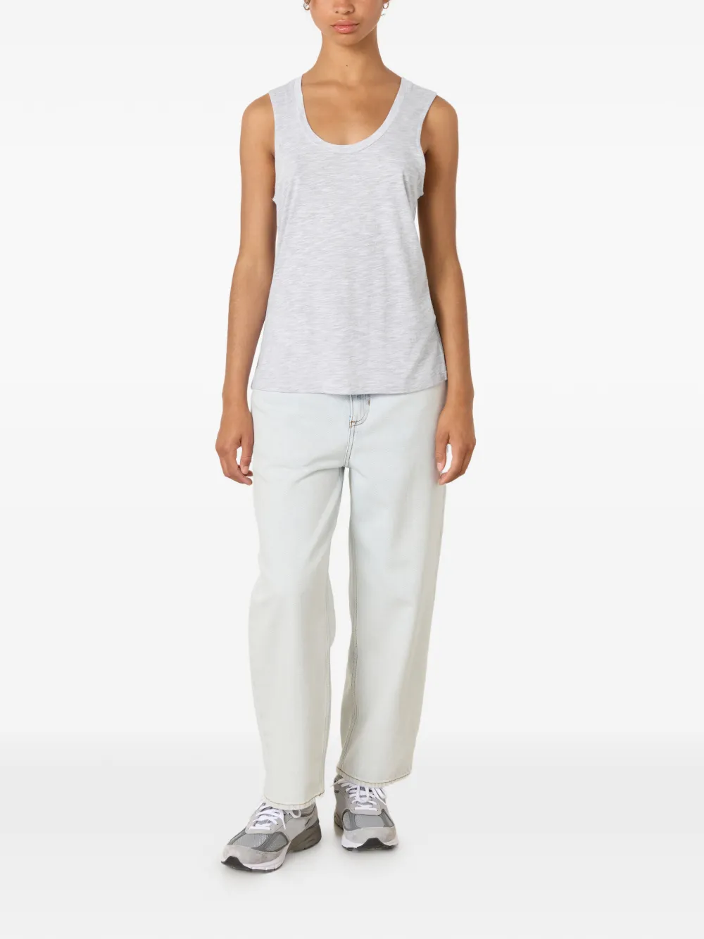 American Vintage Jacksonville tanktop met diepe ronde hals Grijs