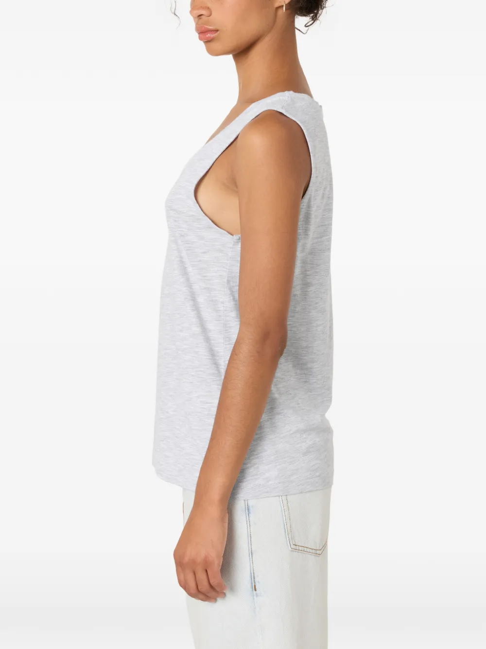 American Vintage Jacksonville tanktop met diepe ronde hals Grijs