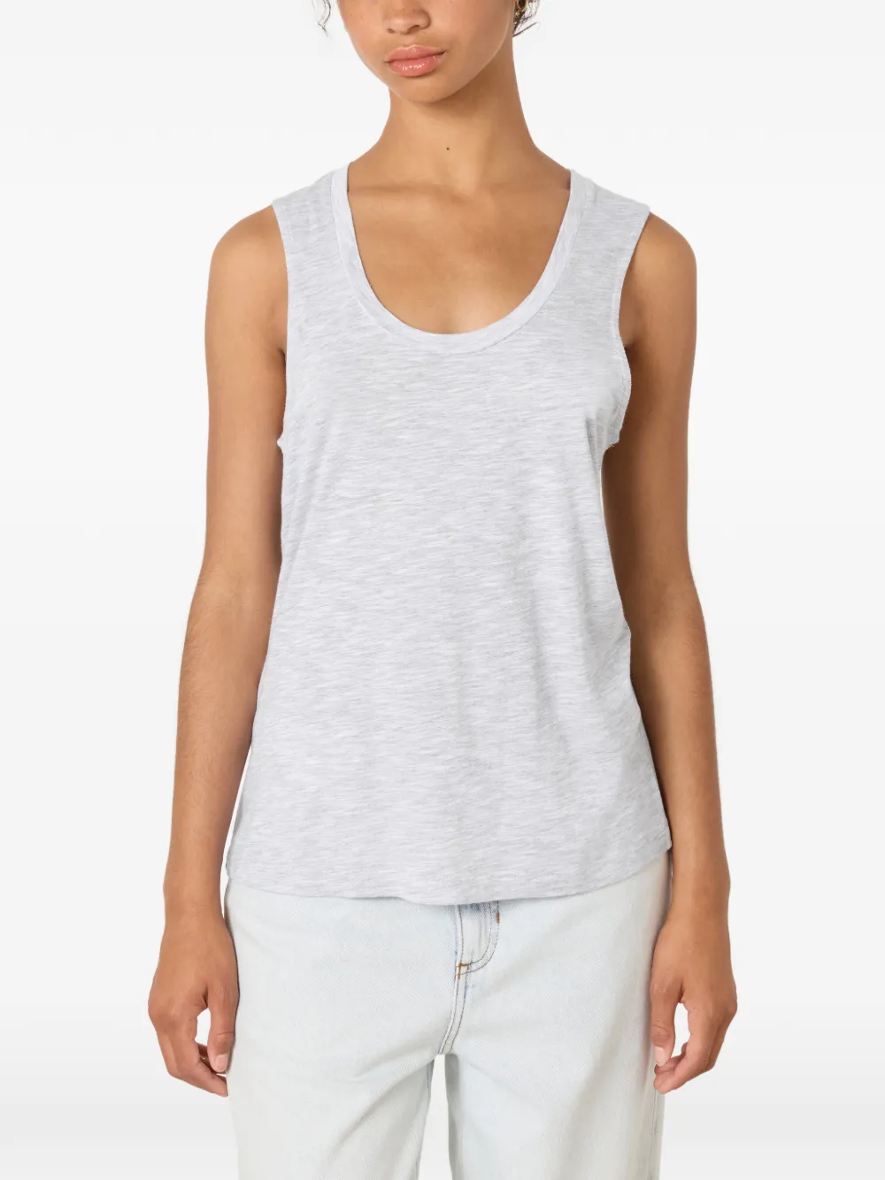 American Vintage Jacksonville tanktop met diepe ronde hals Grijs
