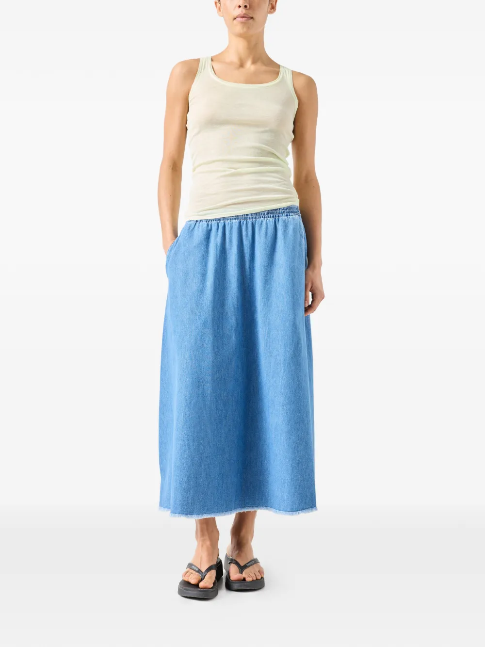American Vintage Izeway rok met elastische taille Blauw
