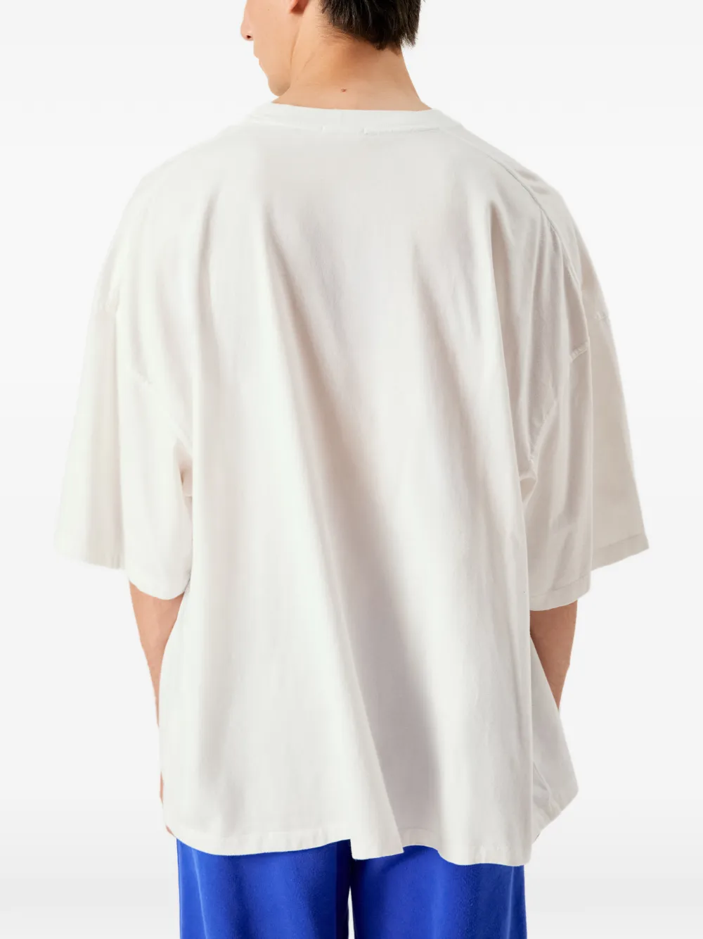American Vintage Gixy T-shirt met logoprint en verlaagde schouders Wit