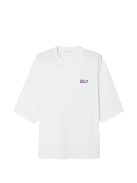 American Vintage Gixy logo-print drop-shoulder T-shirt