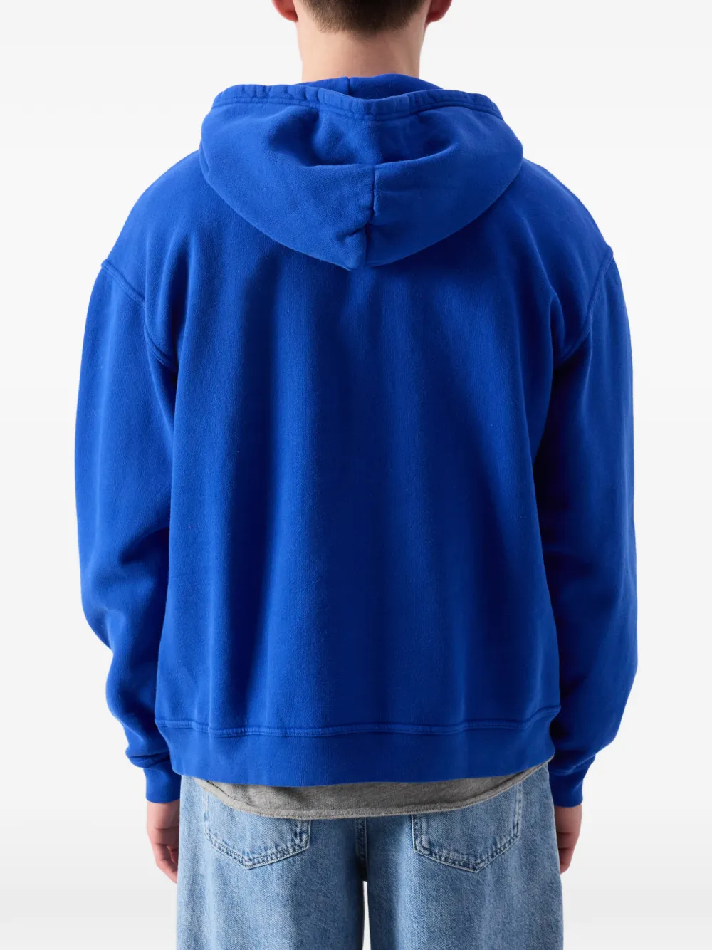 American Vintage Plizzy katoenen sweater met lange mouwen en capuchon Blauw
