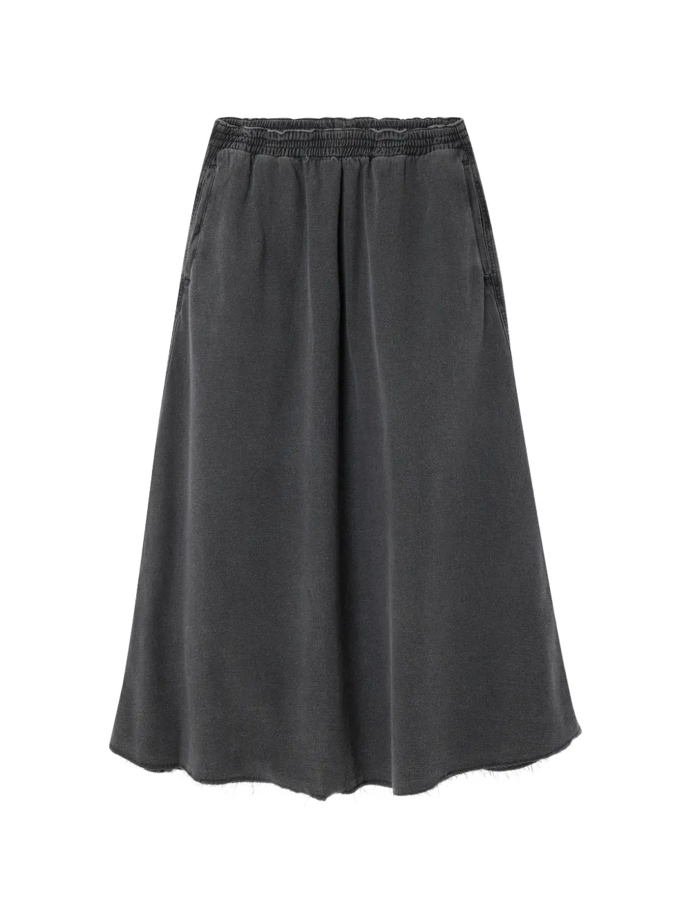 American Vintage Jazy elasticated A-line cotton midi skirt - Nero