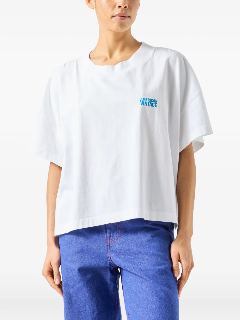 American Vintage Gixy T-shirt met ronde hals Wit