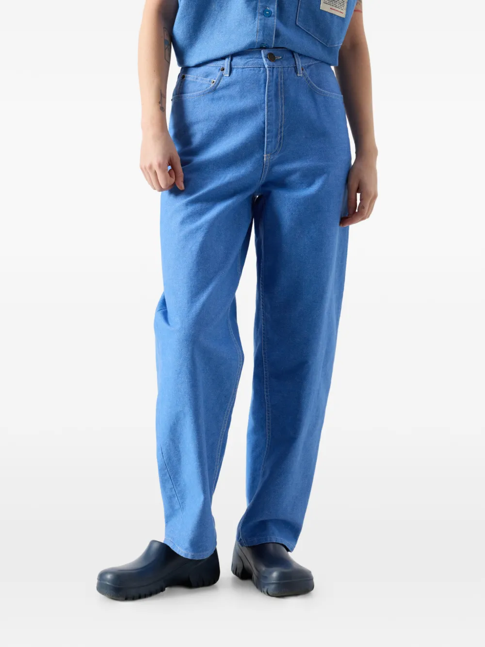 American Vintage Pusway denim jeans met ballonpijpen Blauw