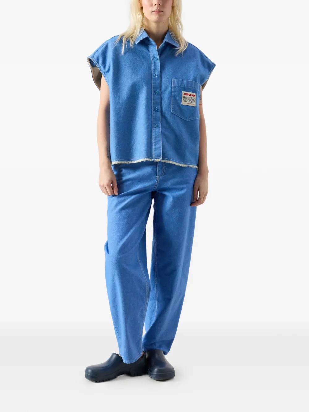 American Vintage Pusway denim jeans met ballonpijpen Blauw