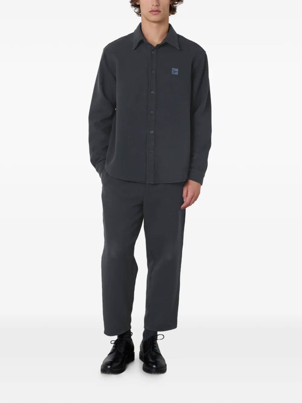 American Vintage Afaz logo-patch shirt - Grijs