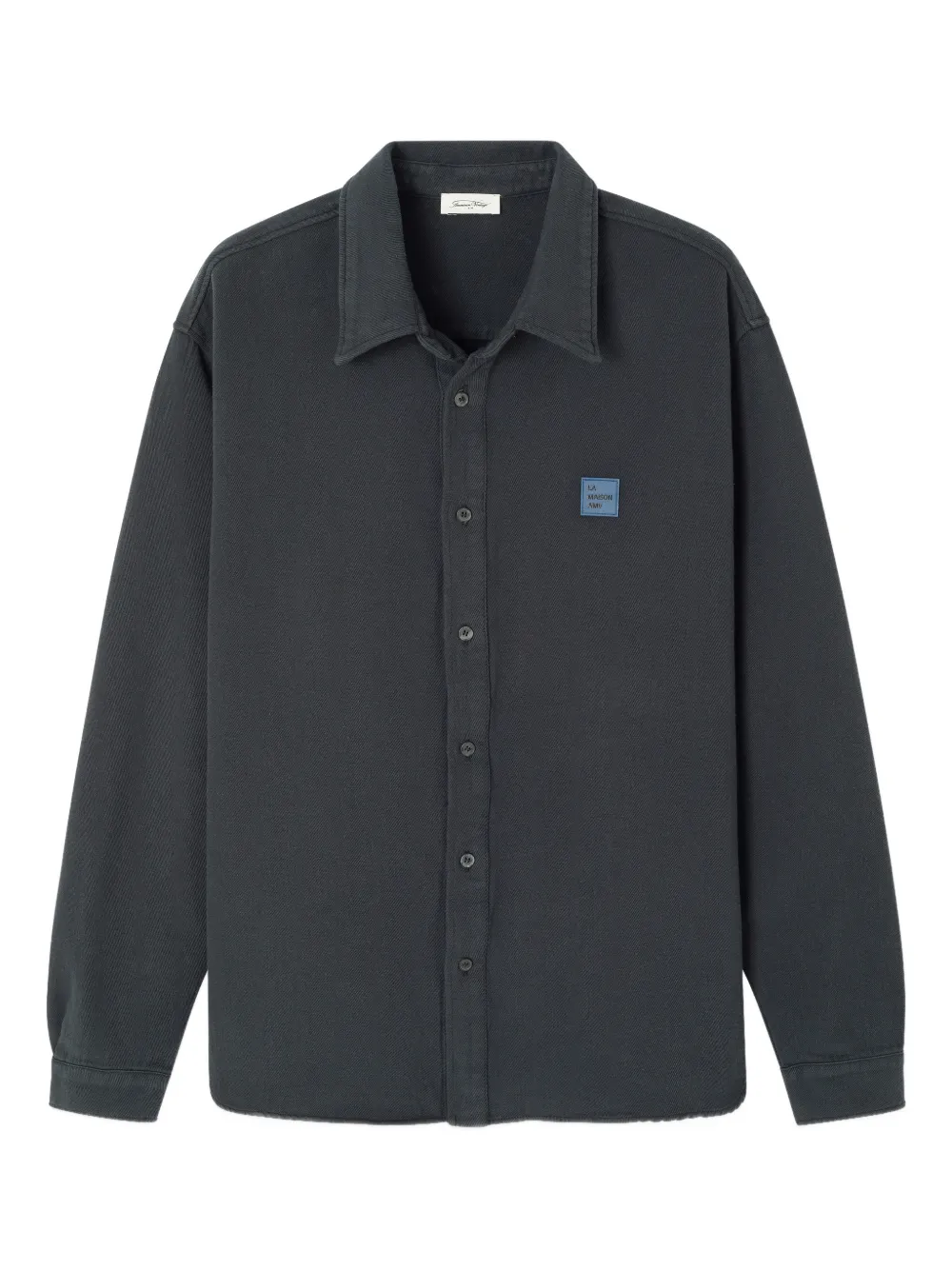 American Vintage Afaz logo-patch shirt - Grigio