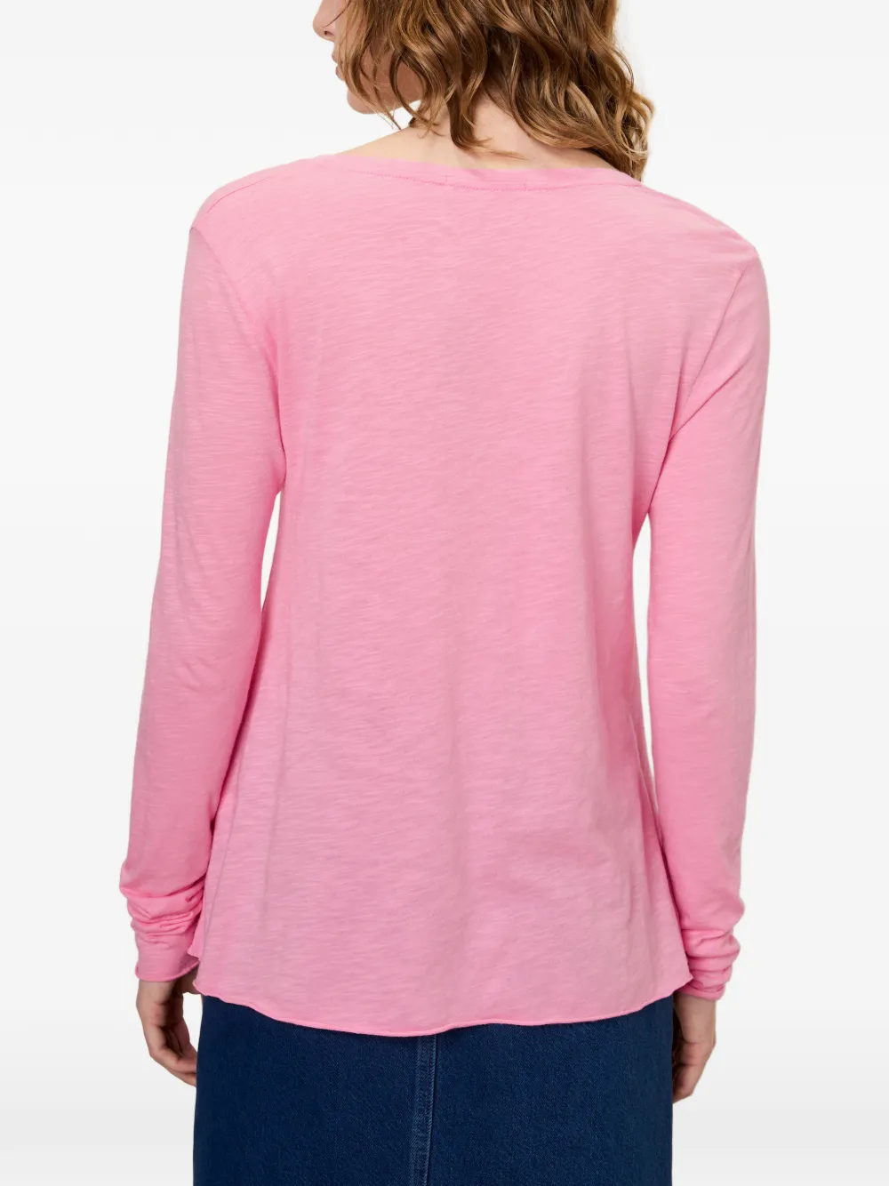 American Vintage Jacksonville T-shirt met V-hals Roze