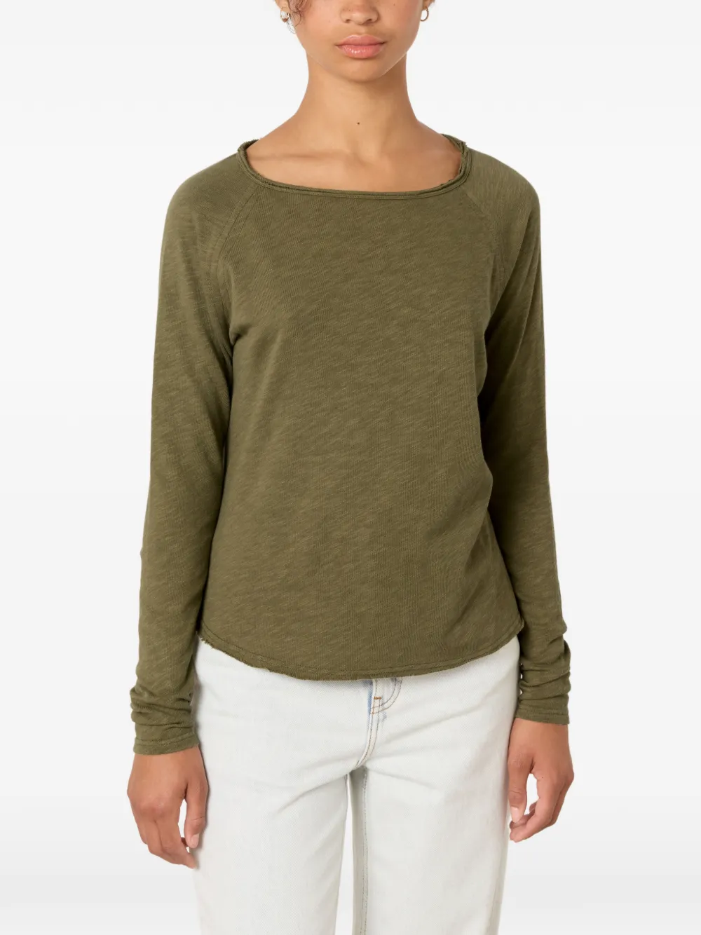American Vintage Sonoma T-shirt met boothals Groen