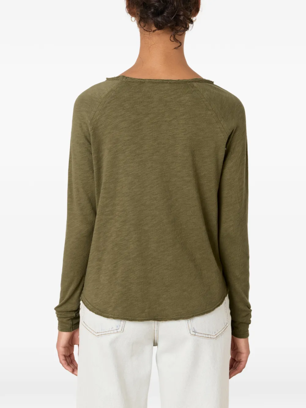 American Vintage Sonoma T-shirt met boothals Groen
