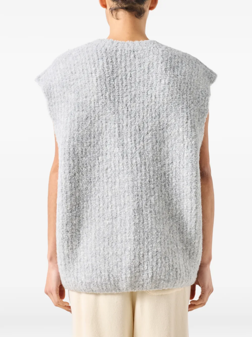 American Vintage Zolly top met knoopsluiting en V-hals Grijs