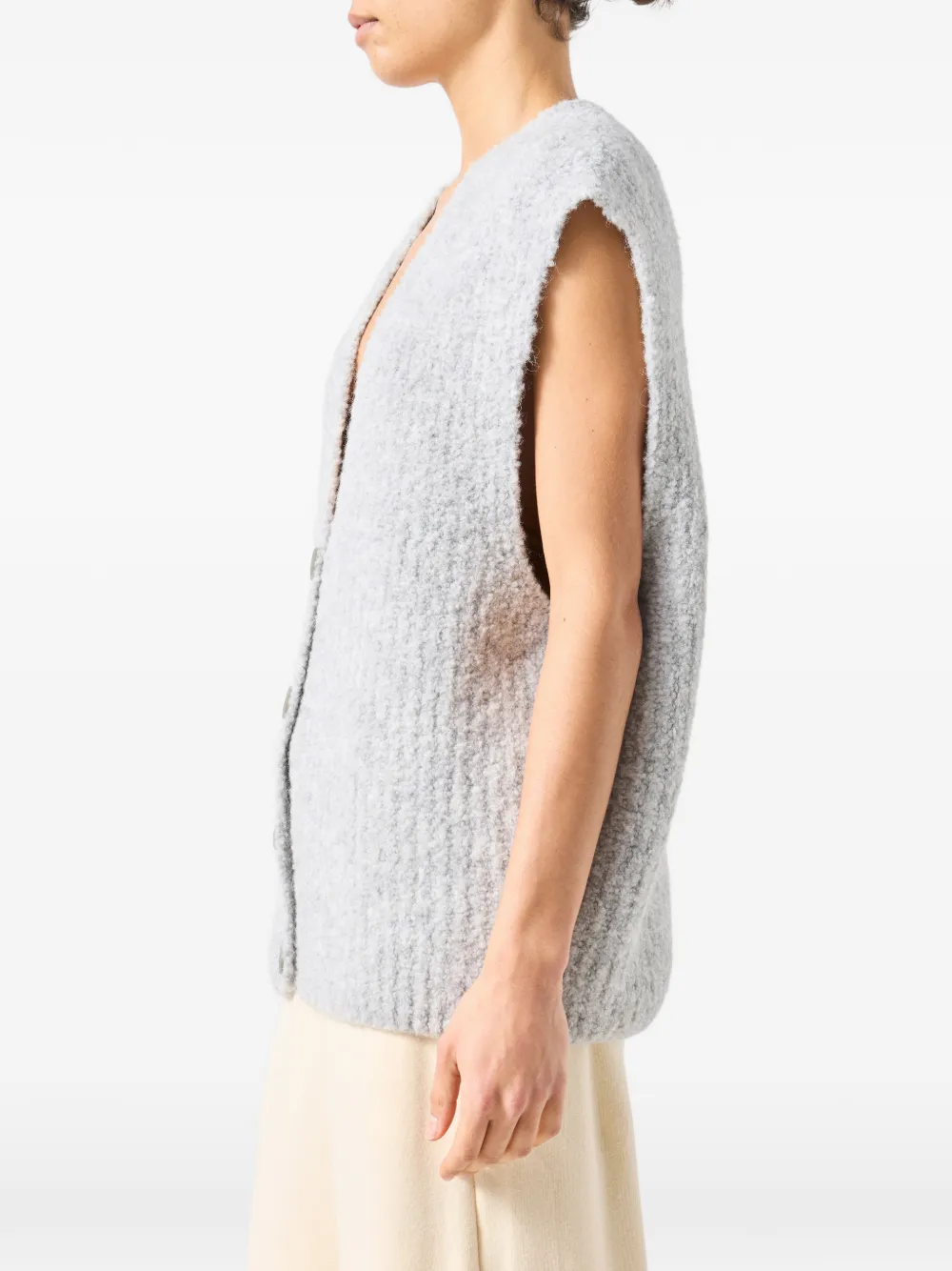 American Vintage Zolly top met knoopsluiting en V-hals Grijs