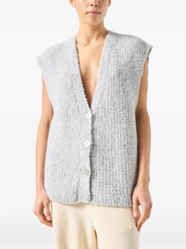 American Vintage Zolly button-fastening V-neck Vest | Grey