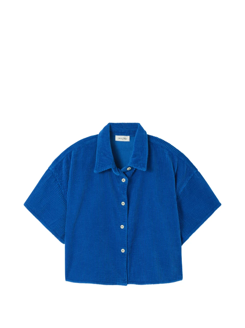 American Vintage corduroy short-sleeve shirt - Blau