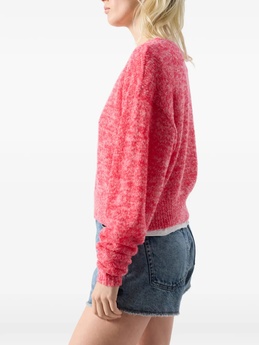 American Vintage Nuggy wollen trui met ronde hals Rood
