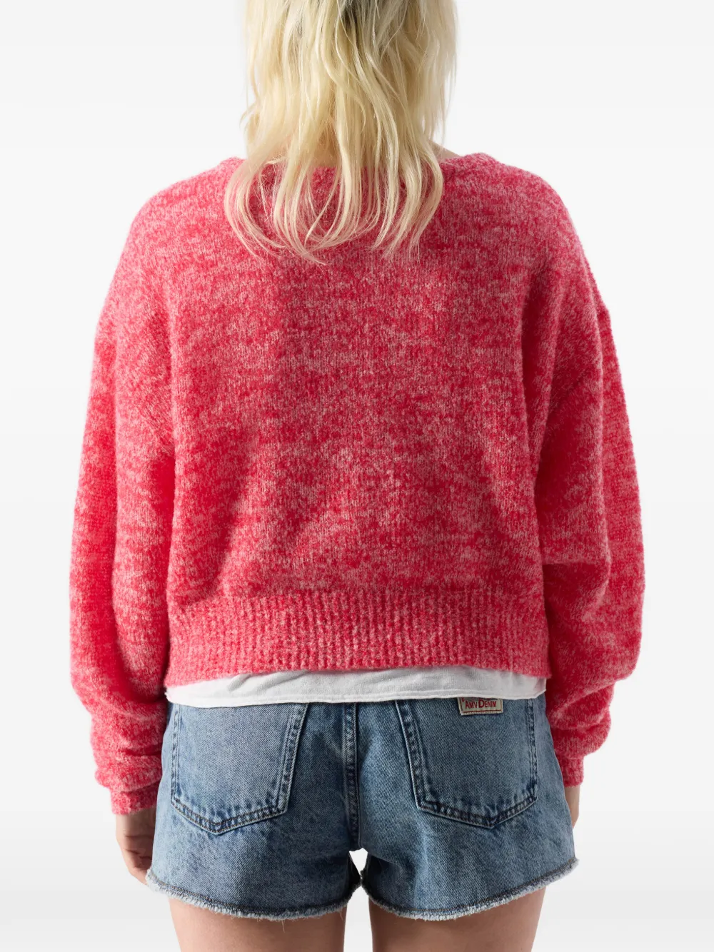 American Vintage Nuggy wollen trui met ronde hals Rood