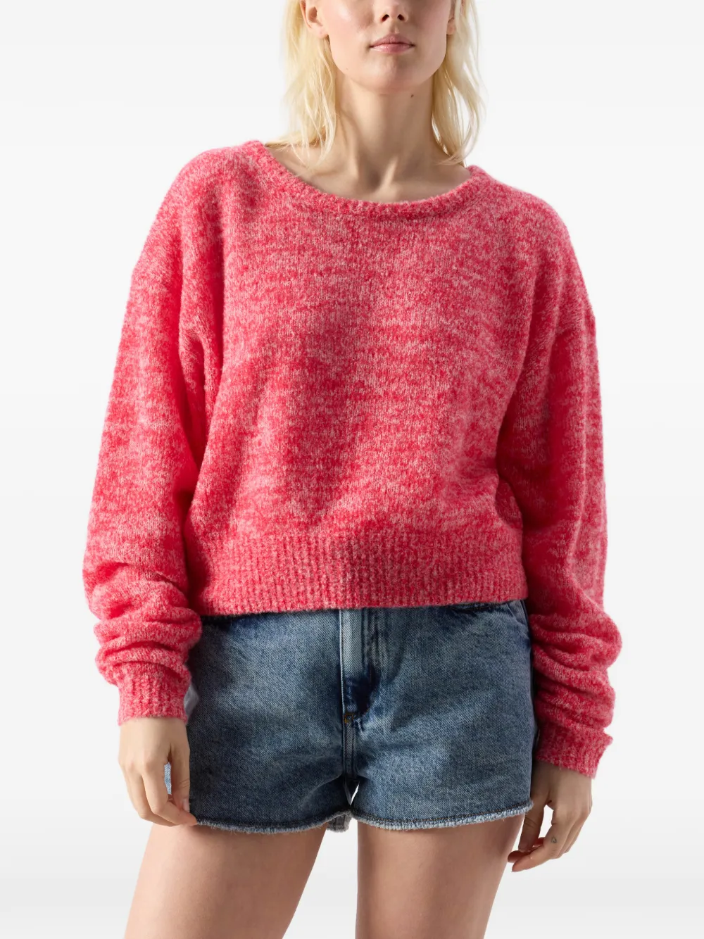 American Vintage Nuggy wollen trui met ronde hals Rood
