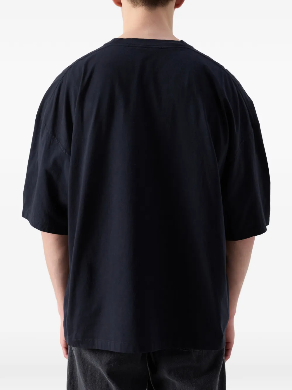 American Vintage Gixy katoenen T-shirt met verlaagde schouders en logo Zwart