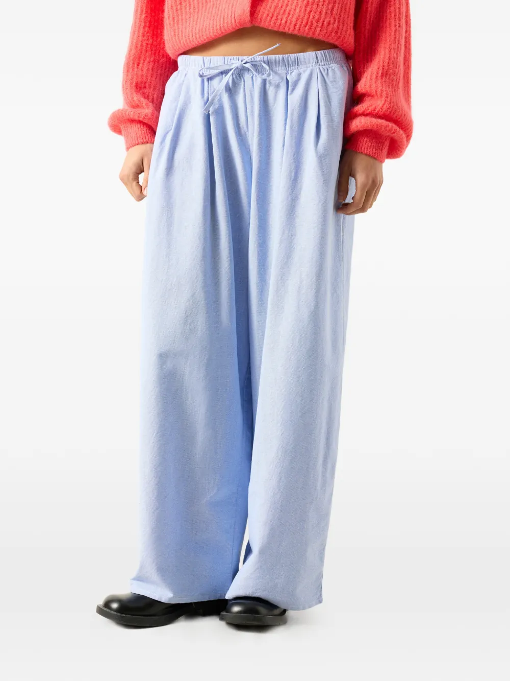 American Vintage Feoly palazzo broek met trekkoord Blauw