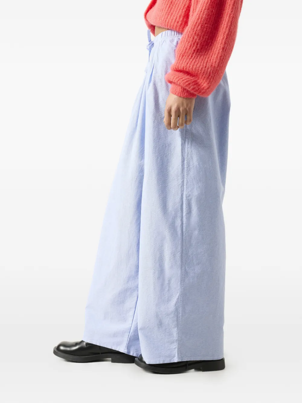 American Vintage Feoly palazzo broek met trekkoord Blauw