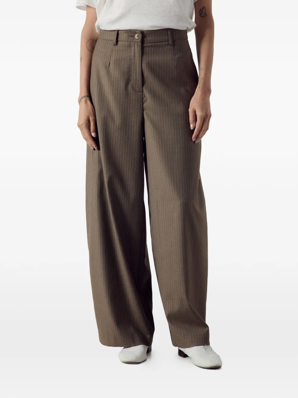 American Vintage Broek met wijde pijpen Bruin