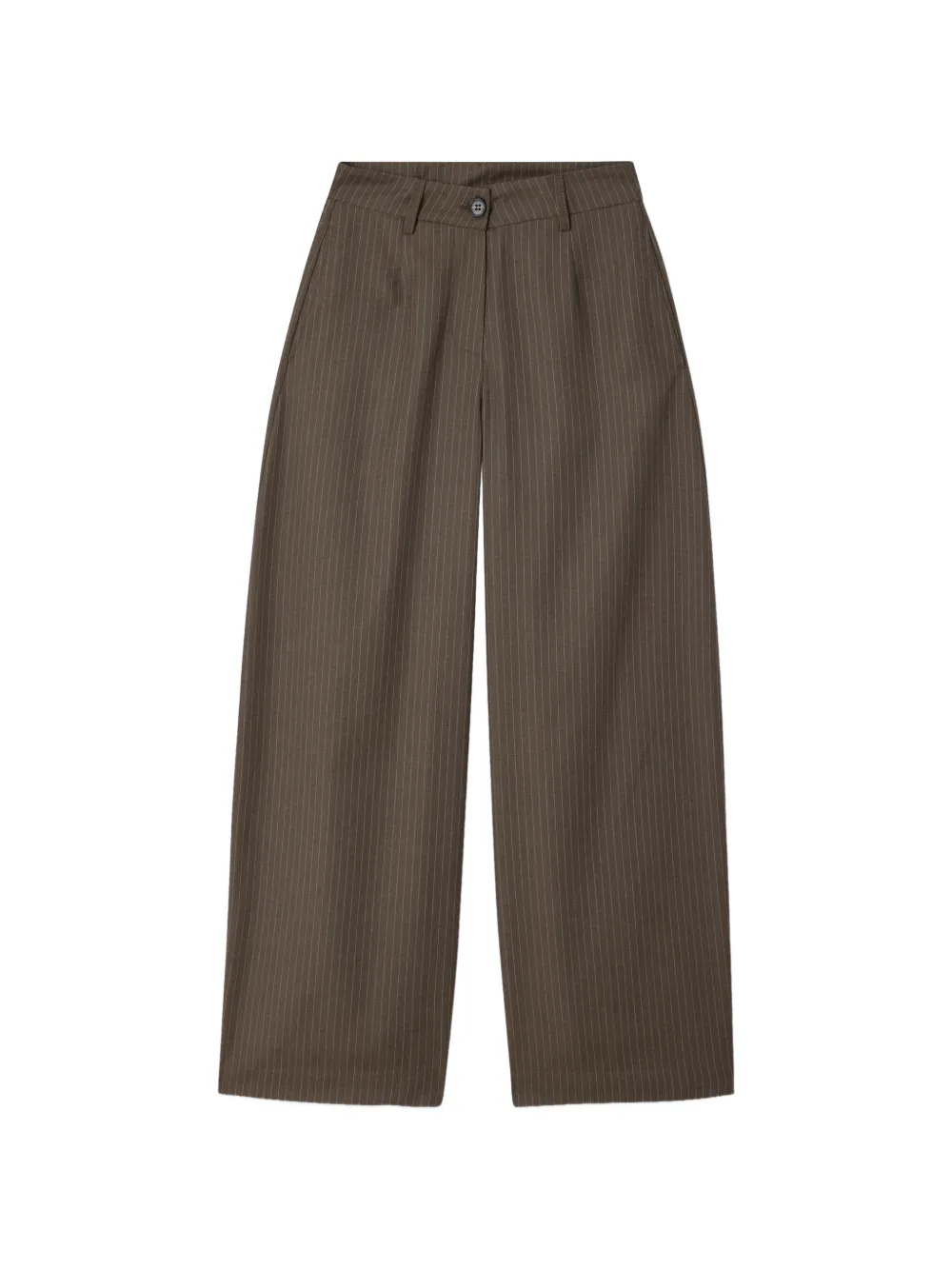 American Vintage pinstripe wide-leg trousers - Braun