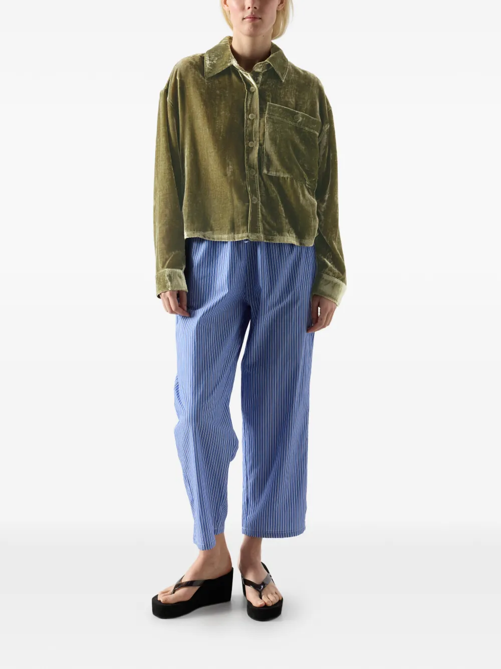 American Vintage Ankaz fluwelen blouse Groen