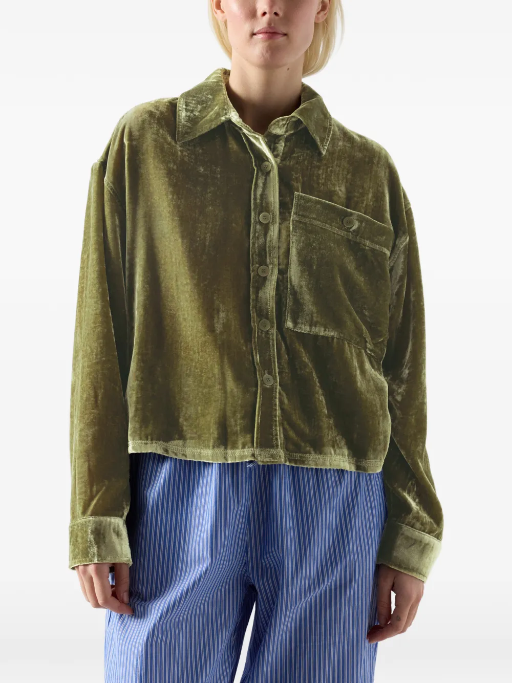 American Vintage Ankaz fluwelen blouse Groen