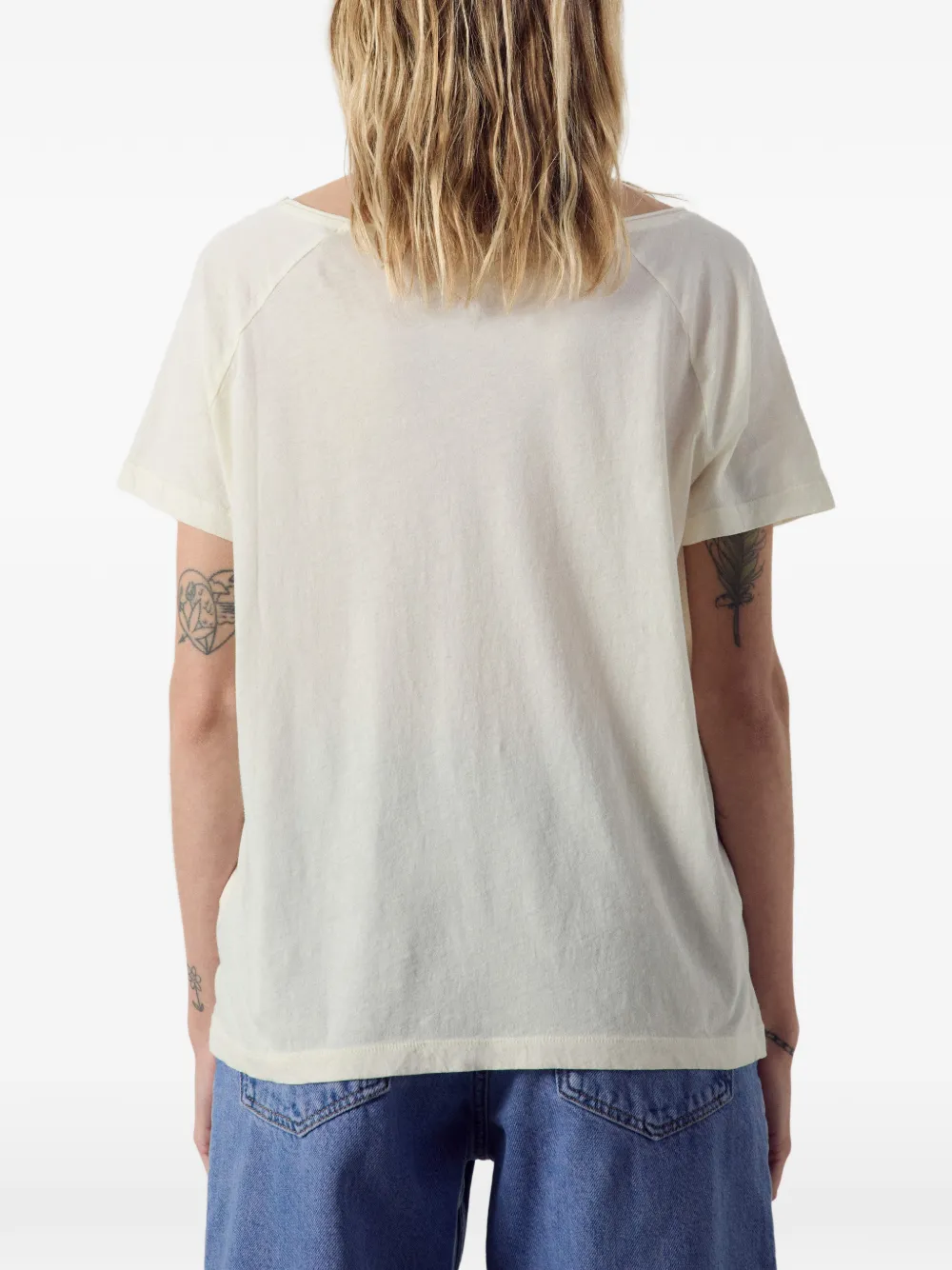 American Vintage Laloom T-shirt met boothals Wit