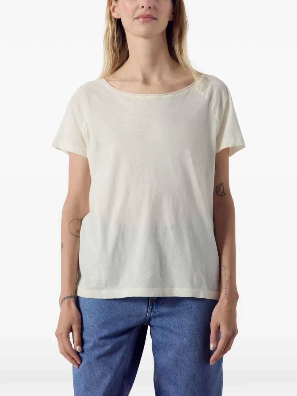 American Vintage Laloom T-shirt met boothals Wit
