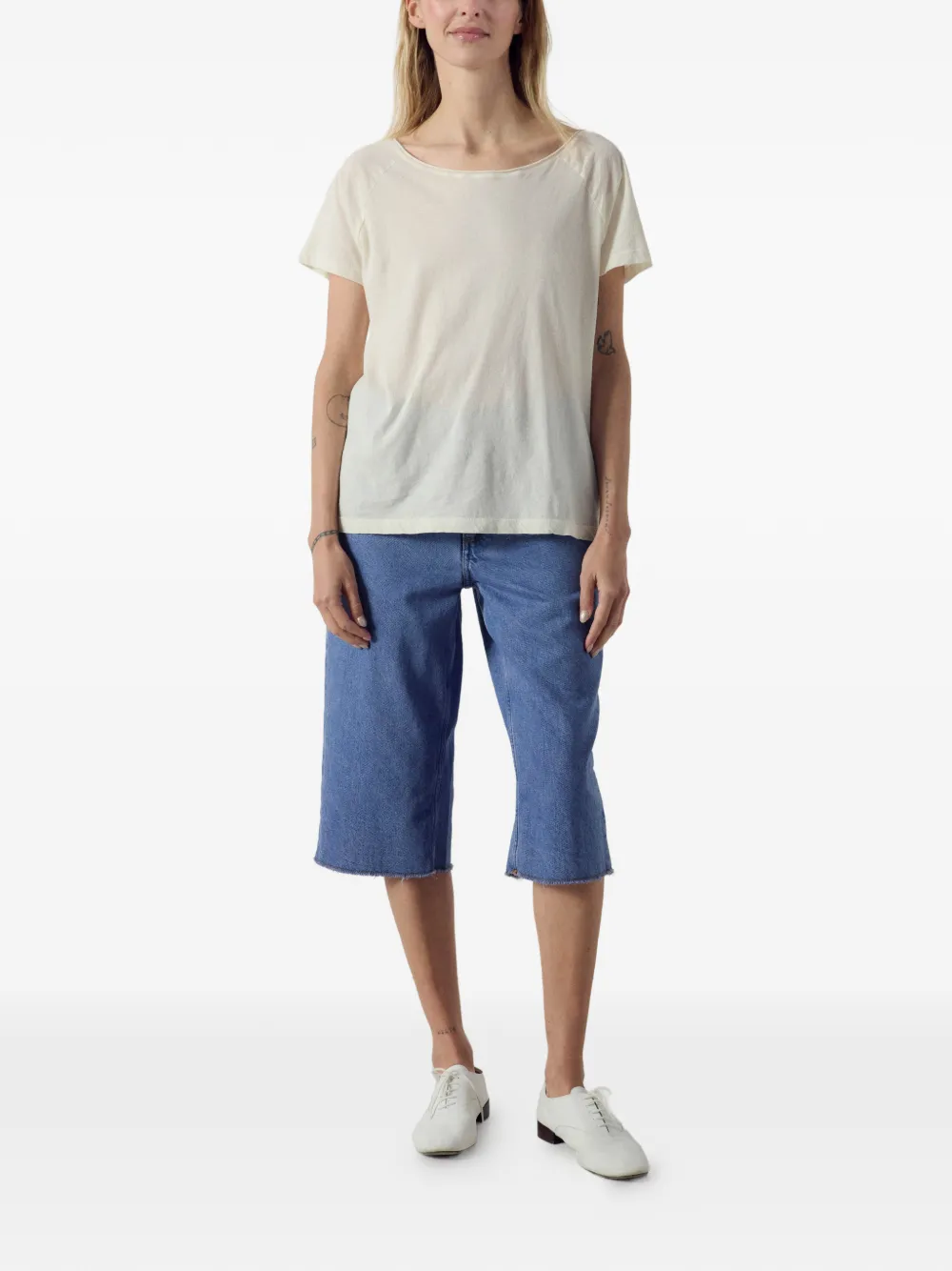 American Vintage Laloom T-shirt met boothals Wit