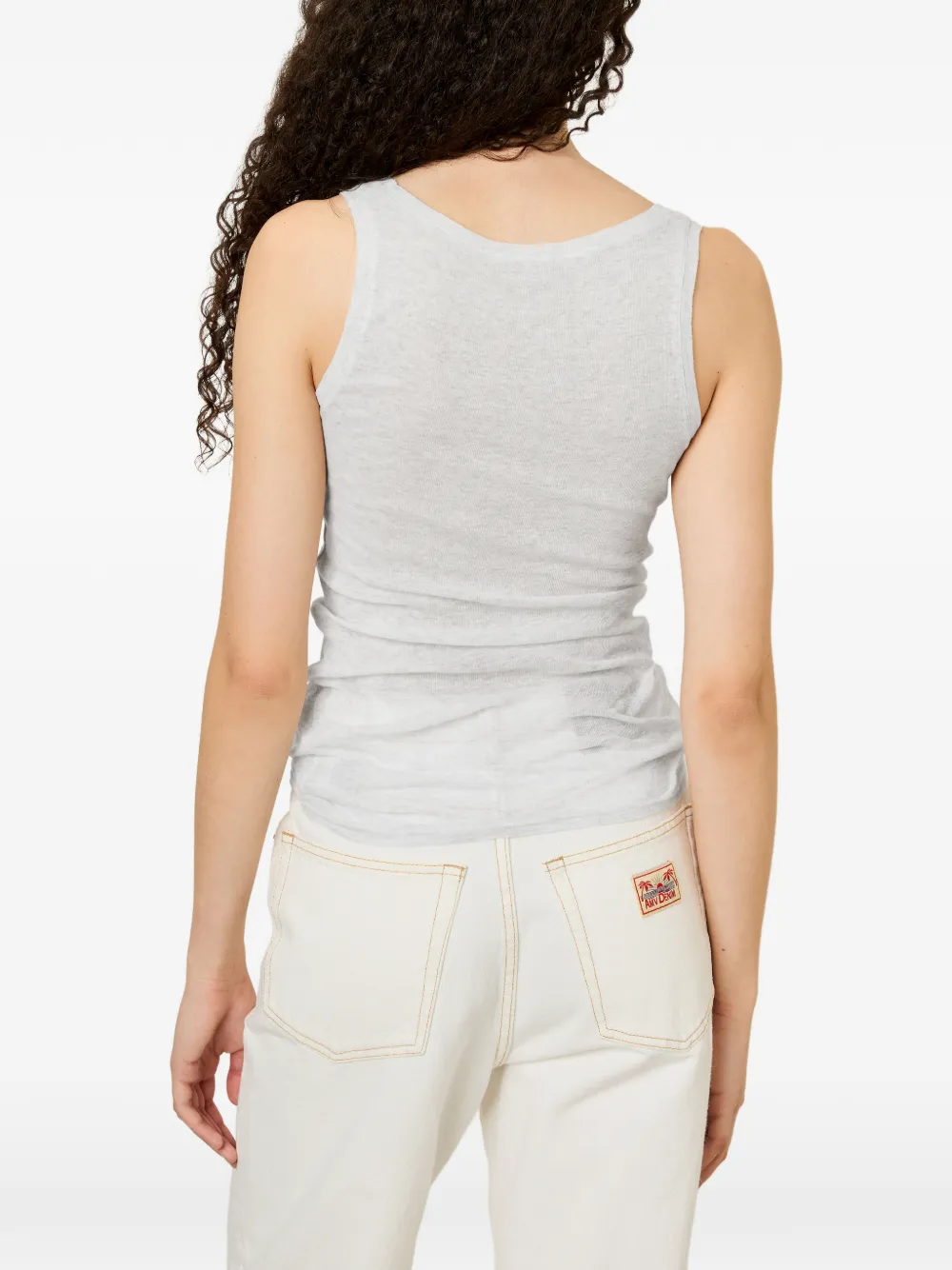 American Vintage Massachusetts tanktop met diepe ronde hals Grijs