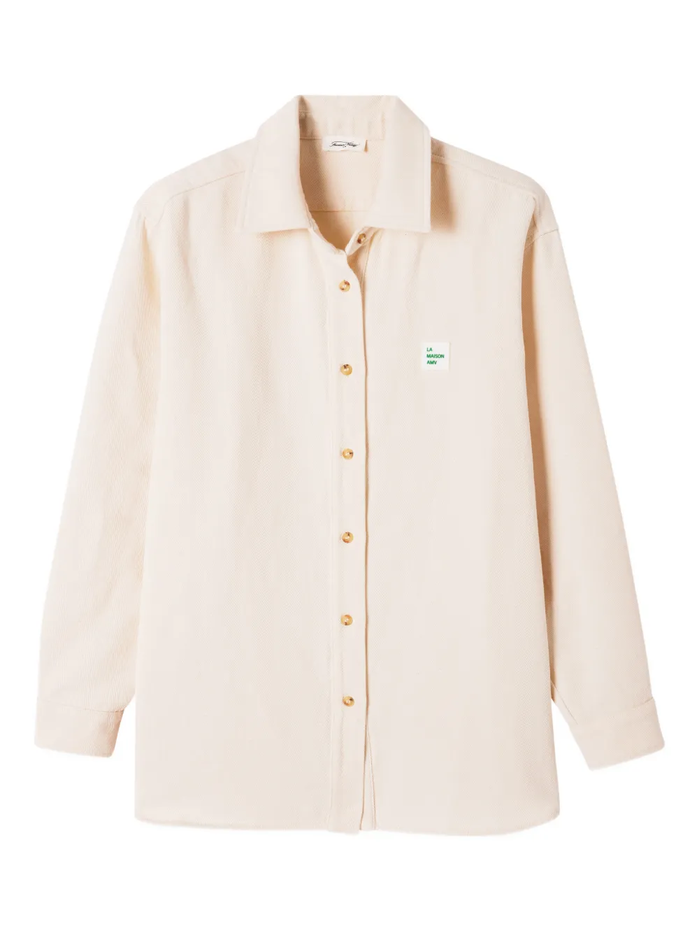American Vintage Afaz logo-patch shirt - Nude