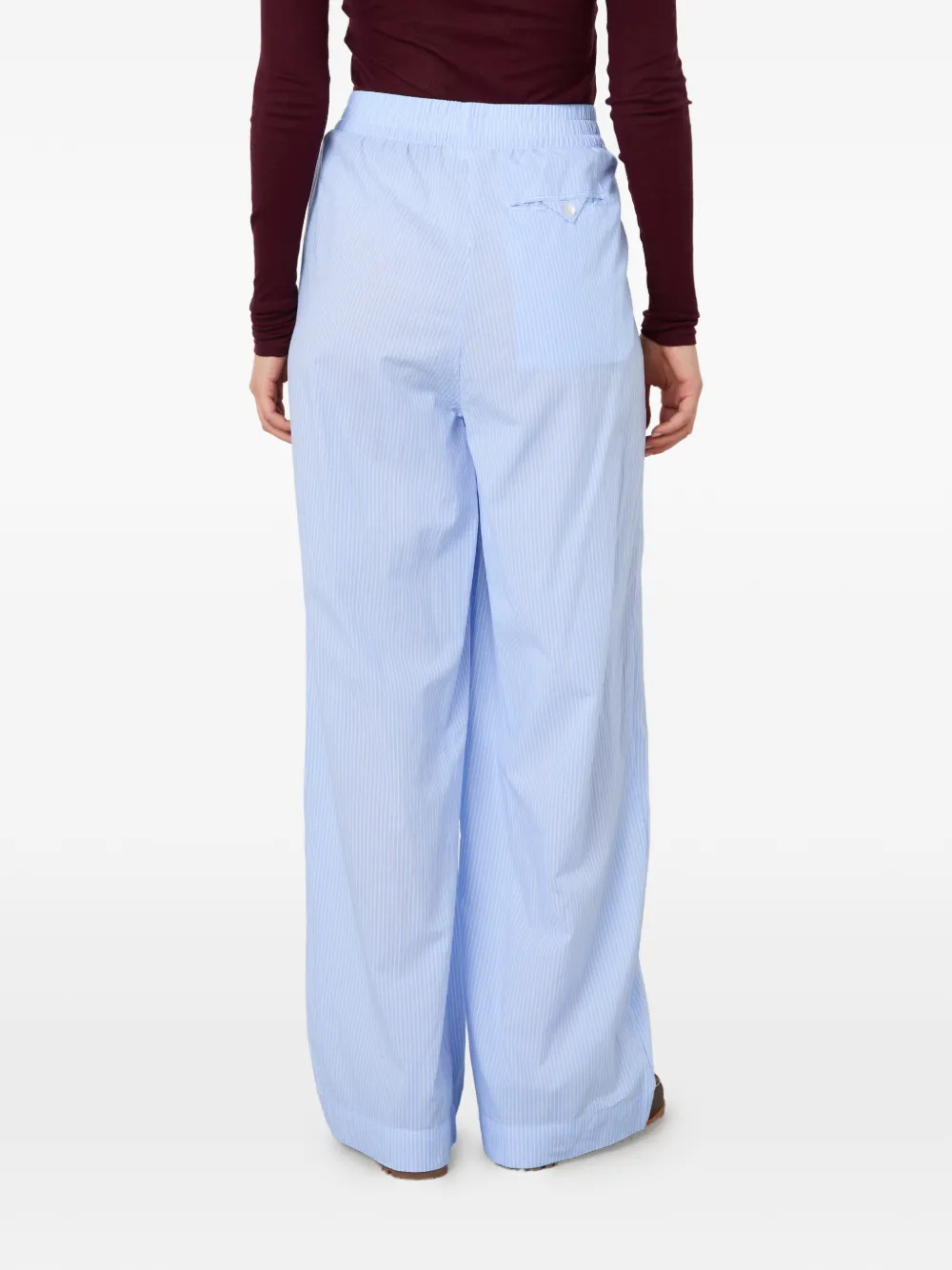 American Vintage Eluabird palazzo broek met elastische taille Blauw