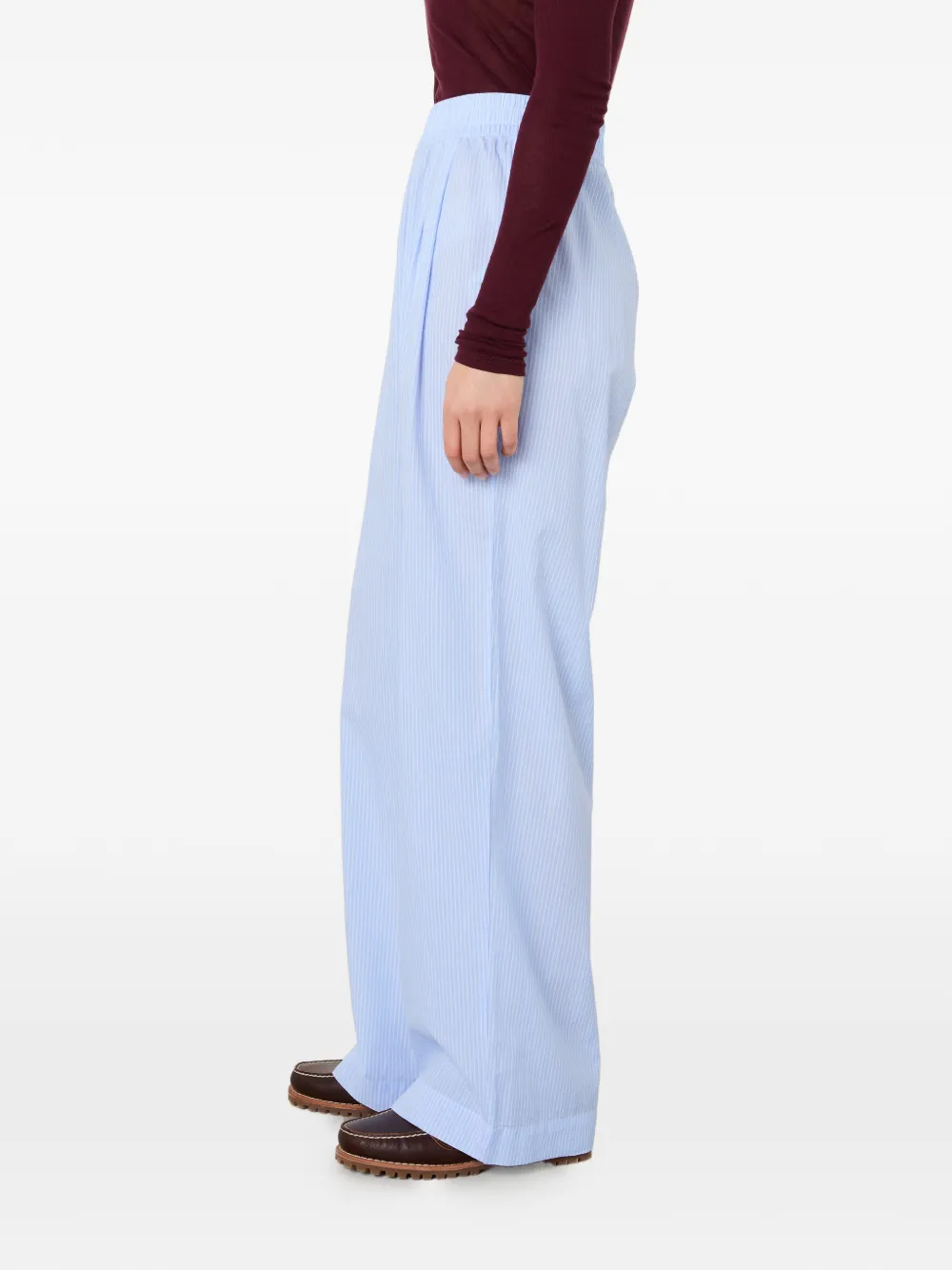 American Vintage Eluabird palazzo broek met elastische taille Blauw