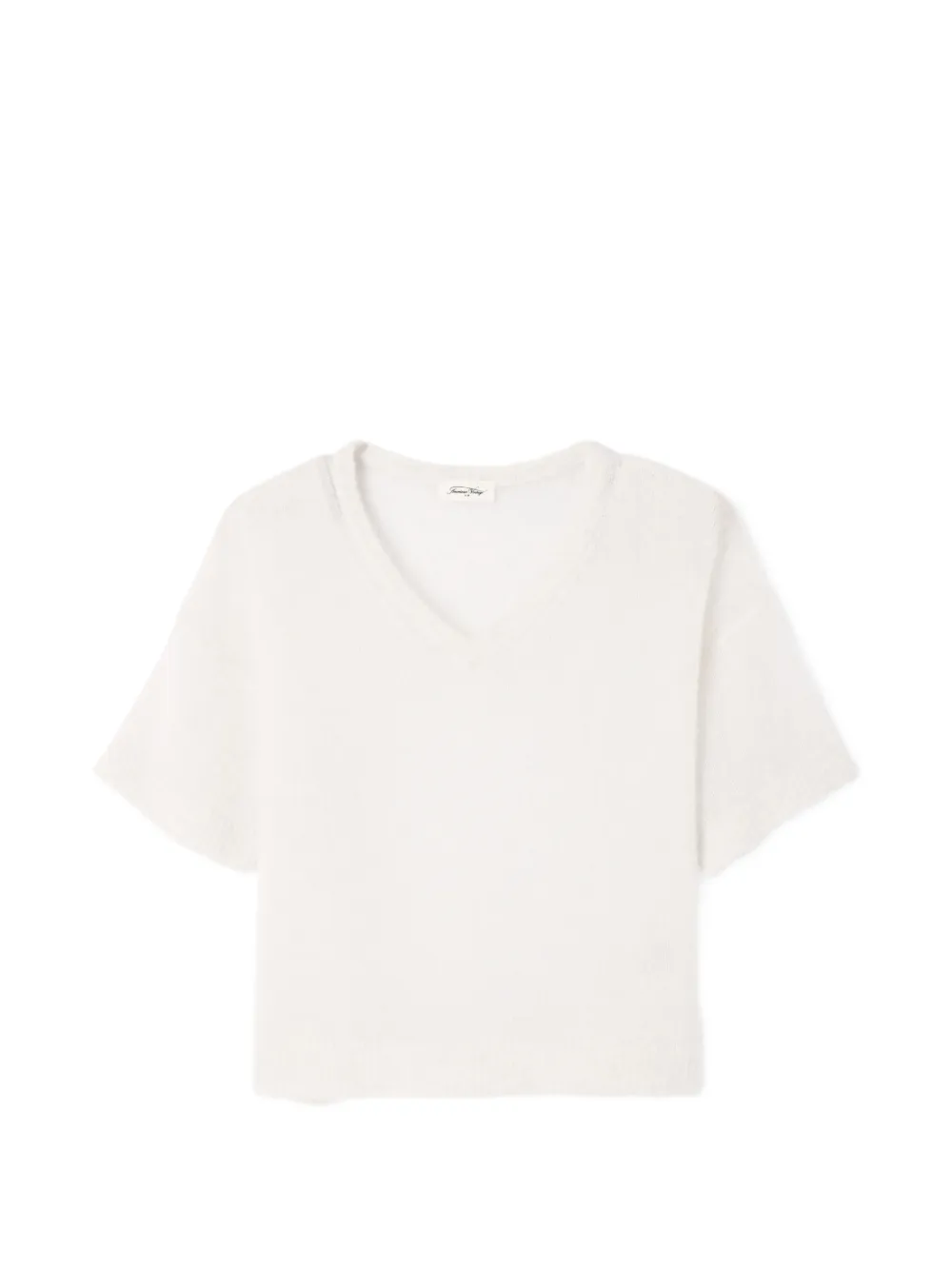 American Vintage Bodyrow short-sleeved V-neck knitted wool shirt - Toni neutri